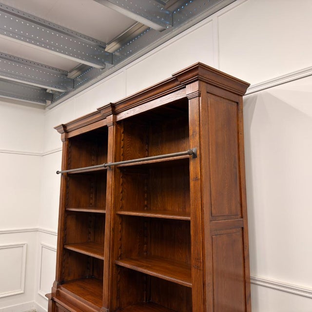 Large English Bookcase in Oak For Sale - Image 9 of 18