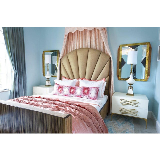 As seen in the 2017 Dallas Showhouse, this velvet pillow showcases an abstract, energetic design with splashes of pink,...