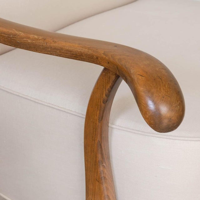 Linen 1930s French Linen Armchair For Sale - Image 8 of 13