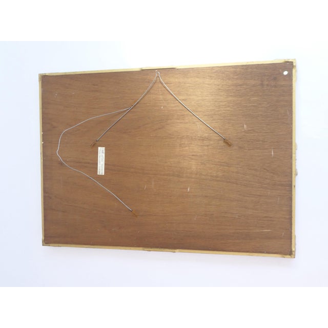Wood Vintage Rectangular Wall Hanging Gilt Wood Gold Ornate Mirror, 1960s For Sale - Image 7 of 11