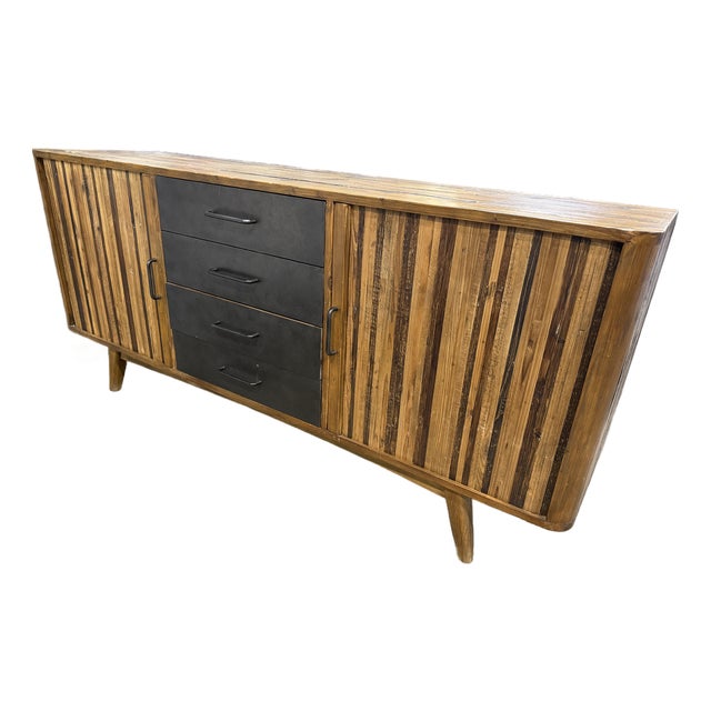 Rustic Wood Media Console For Sale
