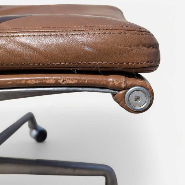 Mid-Century Modern Mid-Century Modern Eames Soft Pad Chair by Herman Miller, 1960s, Leather For Sale - Image 3 of 18