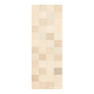 Nazmiyal Collection Modern Swedish Geometric Hallway Runner For Sale