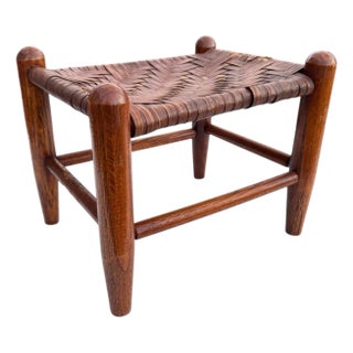 Primitive Shaker Splint Cane Footstool For Sale