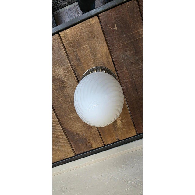 Antique Milk Glass Globe Flush Mount Ceiling Light Hallway Entry ...