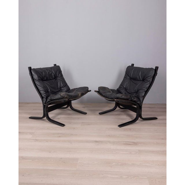 Vintage Siesta Armchairs in Leather by Ingmar Relling for Westnofa, 1970s, Set of 2 For Sale - Image 13 of 13