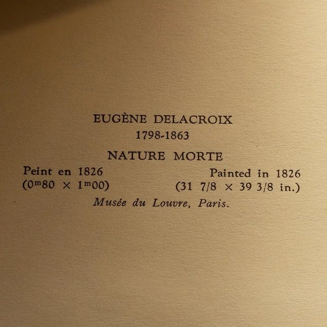 1940s After Eugene Delacroix Still Life First Edition Swiss Lithograph Chairish
