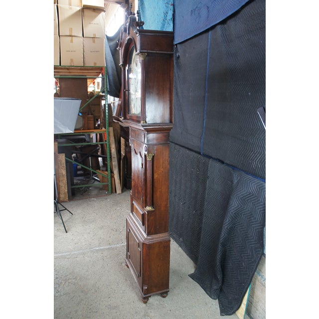 Monumental Antique 18th Century English Georgian Manchester Grandfather Clock For Sale - Image 15 of 18