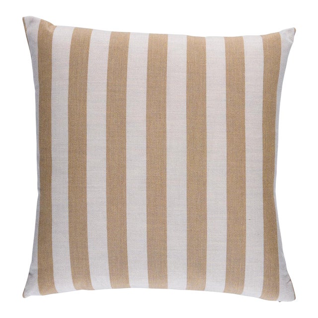 Schumacher Hanson I/O Stripe 18" Pillow In Sand For Sale