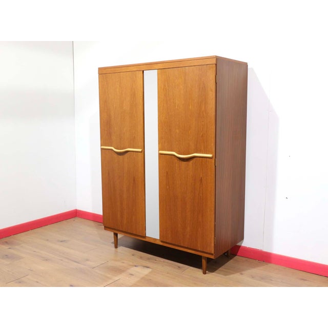 Mid Century Modern Vintage Teak Triple Armoire Wardrobe by Stonehill For Sale - Image 12 of 14
