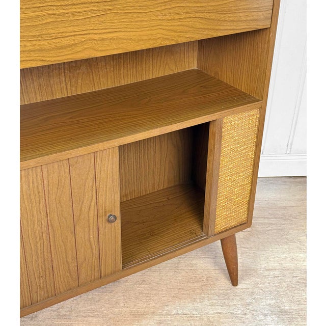 Mid 20th Century Modern Walnut Drop Front Dry Bar Cabinet For Sale - Image 11 of 14