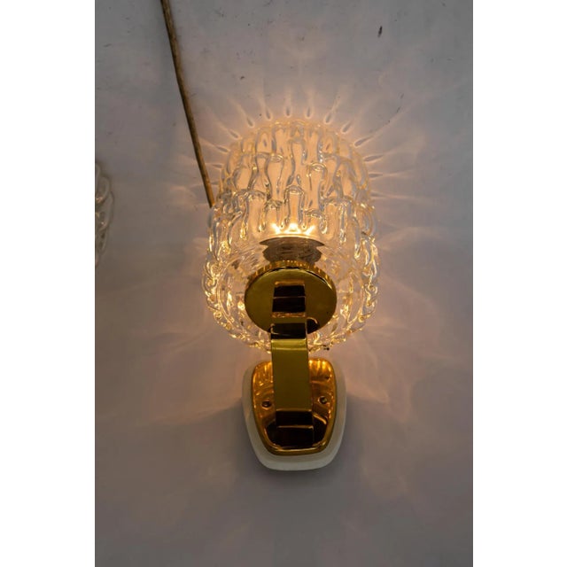 Structured Glass Wall Lamps by Rupert Nikoll, Vienna, Austria, 1950s, Set of 2 For Sale - Image 11 of 12