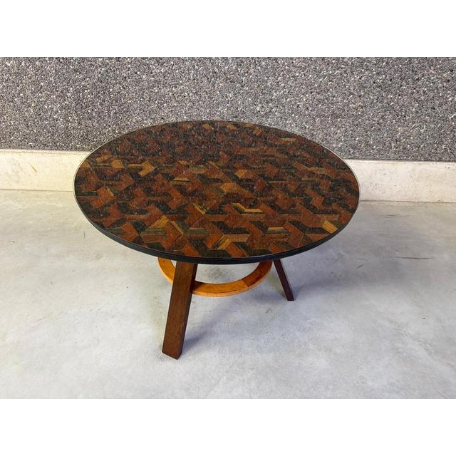 1930s French Art Deco Marquetry Center Table, 1930s For Sale - Image 5 of 11