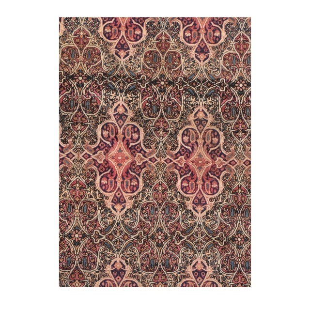 Antique Salmon Lavar Kerman Rug 4'8'' X 7'3'' For Sale - Image 4 of 4