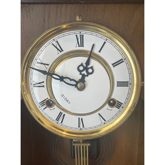 Antique Black Forest Style Wall Clock 31 Days For Sale - Image 4 of 5