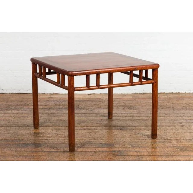 1900s Chinese Late Qing Dynasty Table with Open Apron & Pillar Strut Motifs For Sale - Image 10 of 13