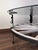 20th Century Glass Top Wooden Wagon White Wheel Accent Spanish Farm Table For Sale - Image 4 of 7