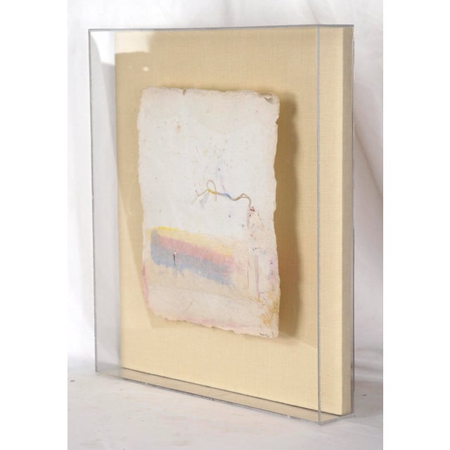 "Carta Series, Paper Imbeds" Experimental Printmaking Wall Sculpture Handmade paper sculpture by Harold Paris (American,...