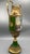 Neoclassical Vintage Neoclassical Green and Gold Figural Pedestal Urn With Ornate Handles For Sale - Image 3 of 6