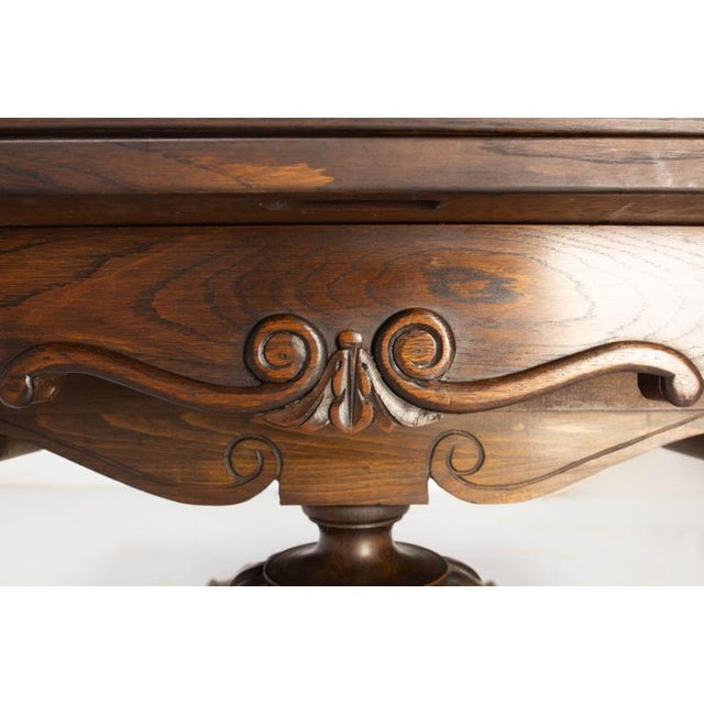 Wood Vintage Spanish Dining Table in Carved Oak, 1950 For Sale - Image 7 of 13
