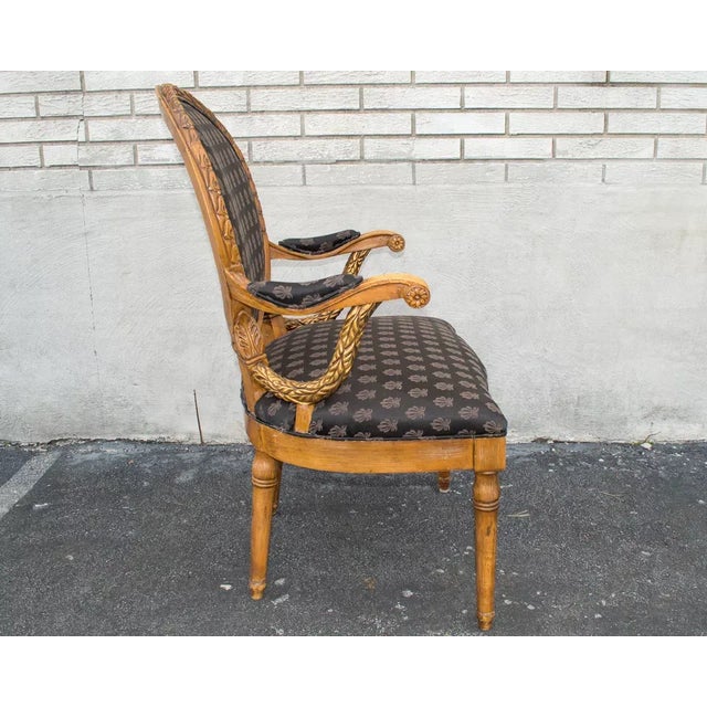 Traditional Mid 20th Century Regency Style Desk Chair Newly Upholstered & Restored For Sale - Image 3 of 7