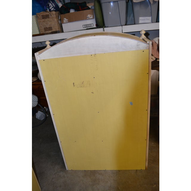 Vintage Attributed to Dixie Furniture French Provincial Style Yellow Dresser W/ Bookcase Cabinet For Sale - Image 10 of 14