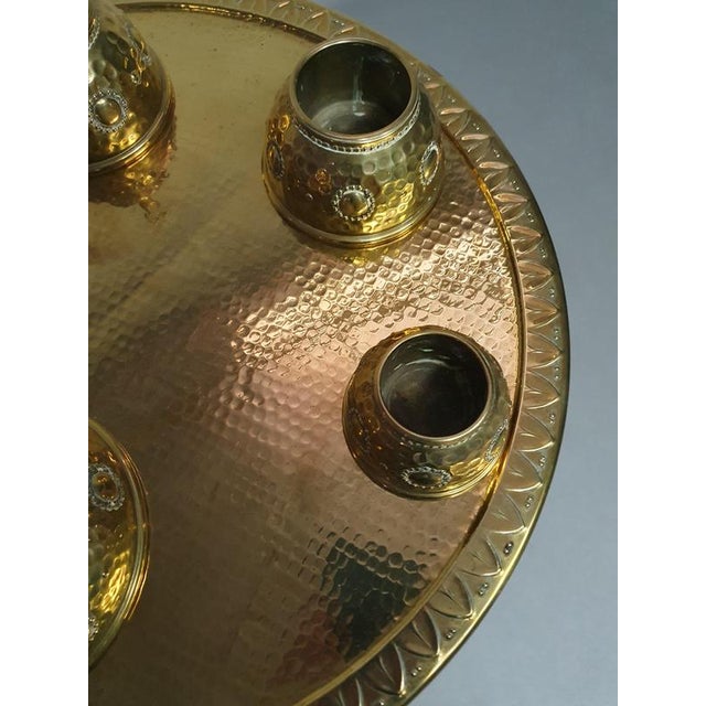 Metal Art Nouveau Brass Smoke Table For Sale - Image 7 of 17