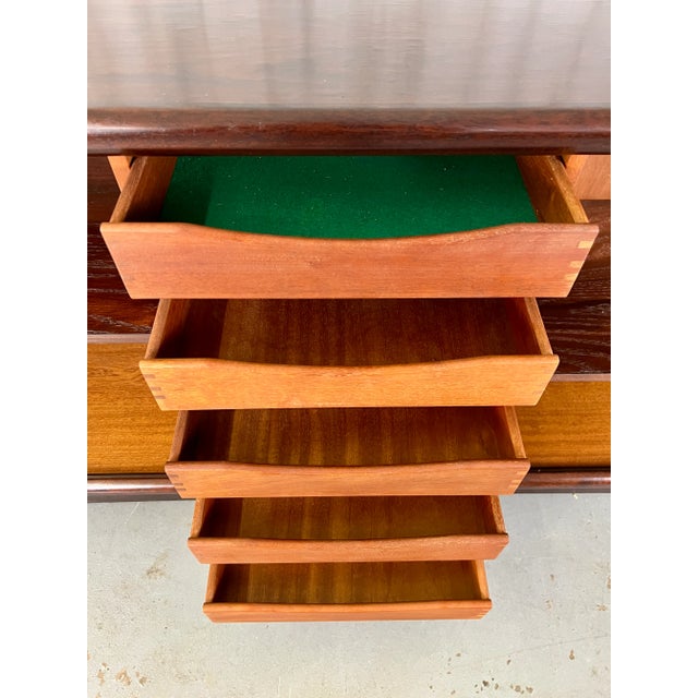 Rosewood Tambour Door Credenza by Dyrlund For Sale - Image 9 of 13