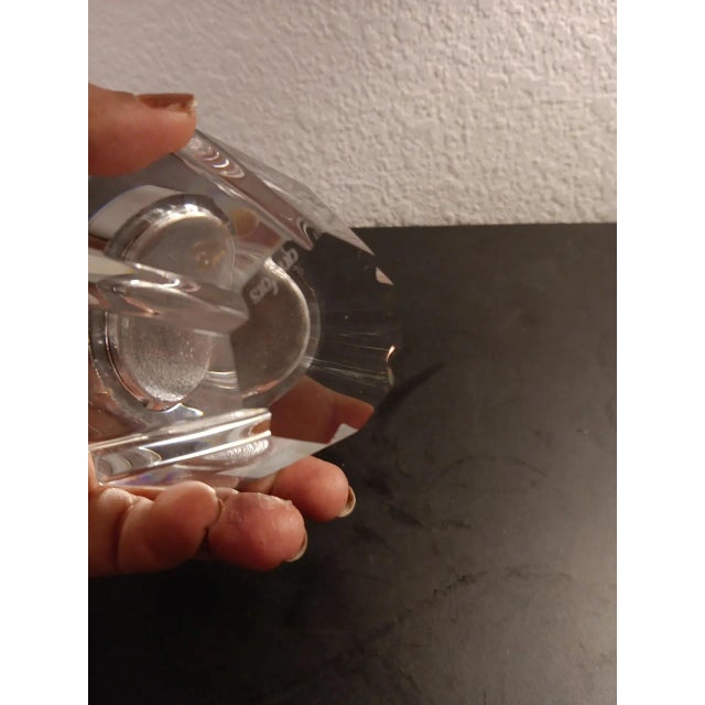 Orrefors 1970s Orrefors Sweden Crystal Paperweight Desk Quartz Clock For Sale - Image 4 of 6