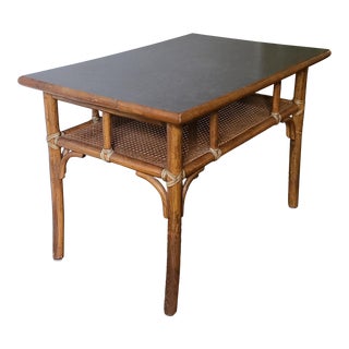 1990s Vintage McGuire Rattan Coffee Table For Sale