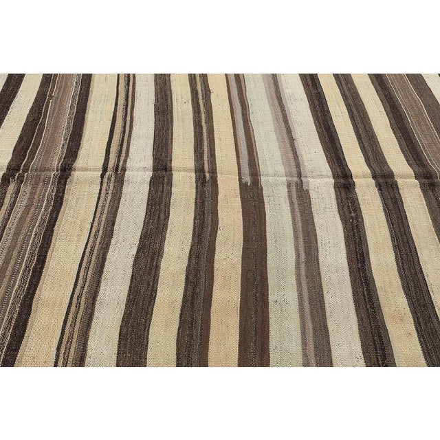Mid 20th Century Large Striped Vintage Kilim Rug | Chairish