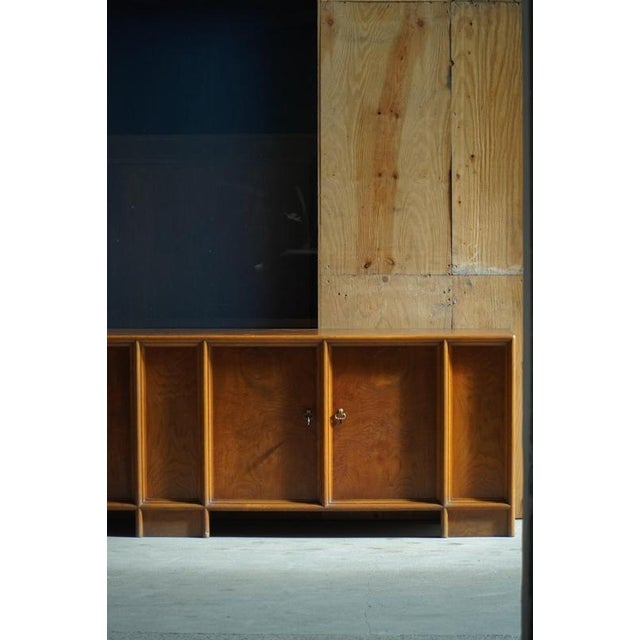 Large Danish Modern Sculptural Oak Sideboard with Paneled Doors, 1950s For Sale - Image 15 of 18