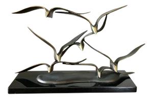 Curtis Jere "Birds in Flight" Style Brass Sculpture