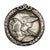 1930s French Pewter Art Deco Medallion Struck With the Face of Mercury Pedant Pin For Sale - Image 4 of 5