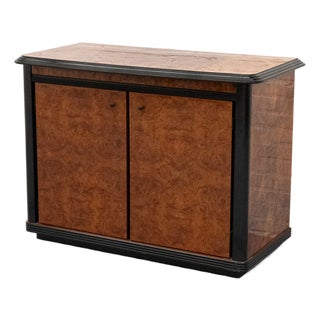 Vintage Italian Sideboard in Burl Wood, 1980s For Sale