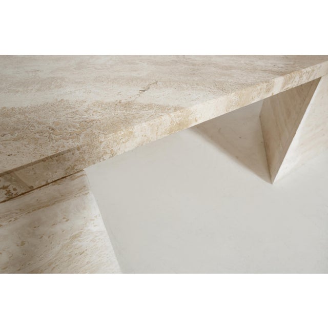 Triangular Travertine Table, 1970s For Sale - Image 18 of 18