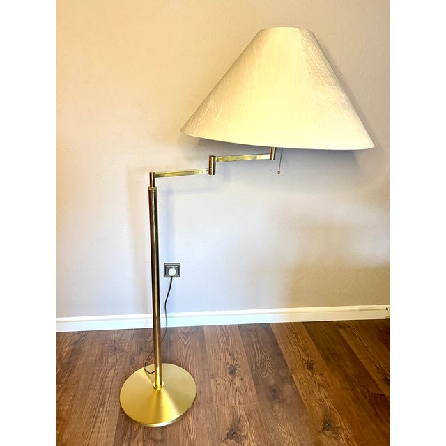 Mid-Century Modern Brass Floor Lamp with Swivel Arm from Gebrüder Knappstein Leuchten, 1960s For Sale - Image 11 of 12