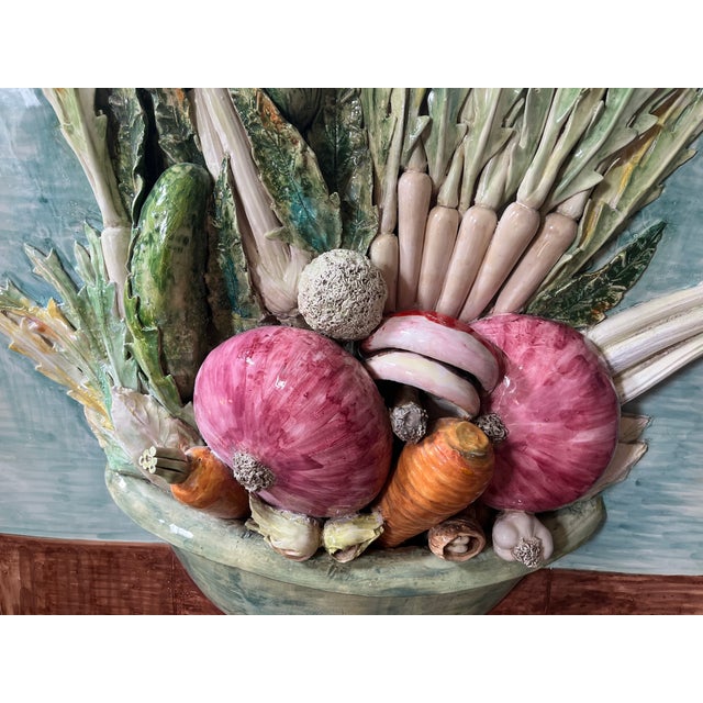 1930's Zaccagnini Italian Majolica Wall Hanging For Sale - Image 4 of 8