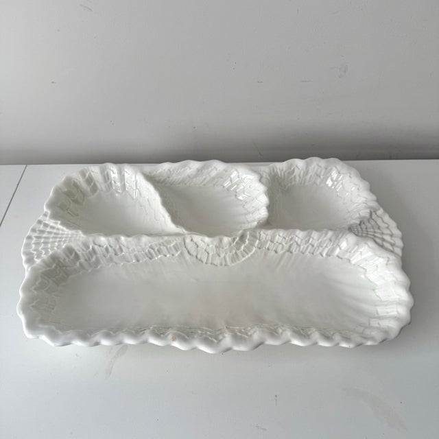 Late 20th Century Late 20th Century Italian Oyster Majolica Platter For Sale - Image 5 of 7