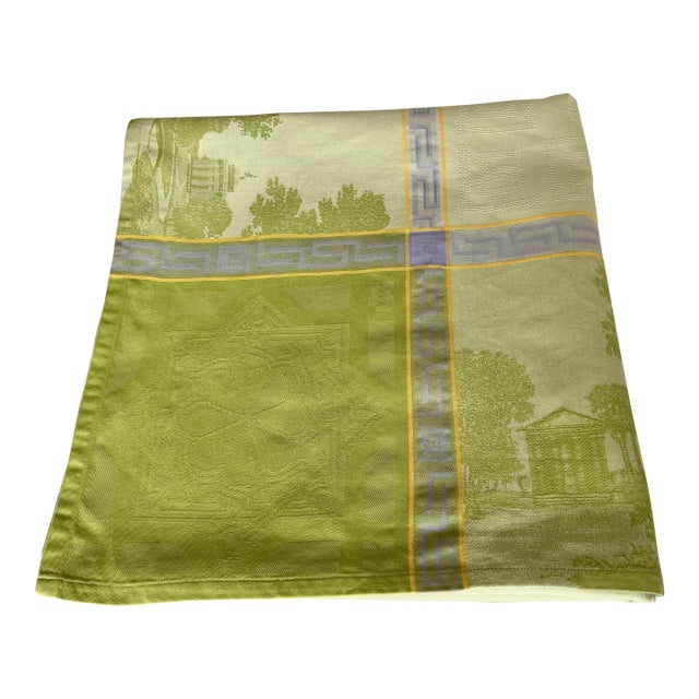 Vintage French Jacquard Tablecloth Designed by Primrose Bordier for Le Jacquard Français For Sale