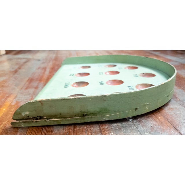 Pistachio 20th Century Primitive Folk Art Skee Ball Gameboard in Pistachio Green For Sale - Image 8 of 11