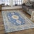Cornflower Blue 6x9 Traditional Blue Geometric Medallion Modern Hand Knotted Wool Carpet Rug For Sale - Image 8 of 8