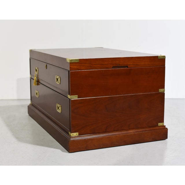 Vintage Campaign Style Lift Top Coffee Table or Storage Box For Sale - Image 10 of 12