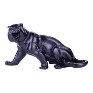 Mid Century Black Panther Sculpture For Sale