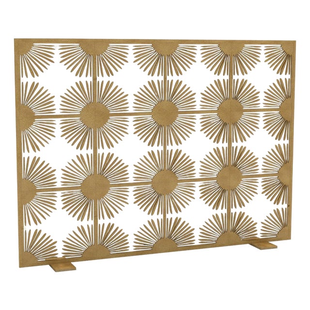 Aged Gold Halo Fireplace Screen For Sale