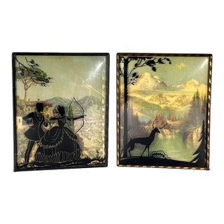Vintage Silhouette Pictures Pairing For Sale