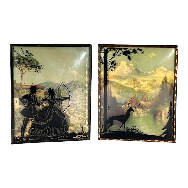 Vintage Silhouette Pictures Pairing For Sale