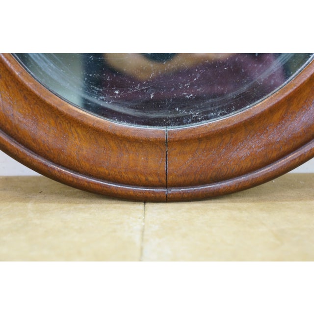 Brown Antique Victorian Mahogany Oval Vanity Dresser Mirror 28" For Sale - Image 8 of 14