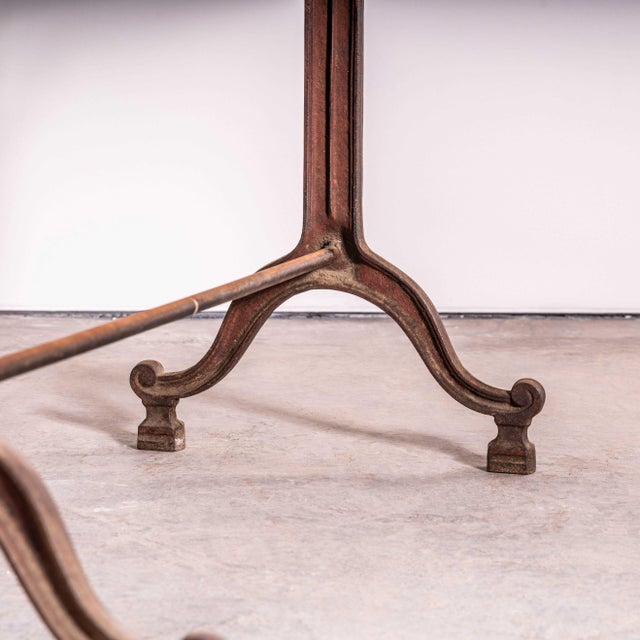 Vintage French Intricate Relief Cast Base Table, 1920s For Sale - Image 4 of 11