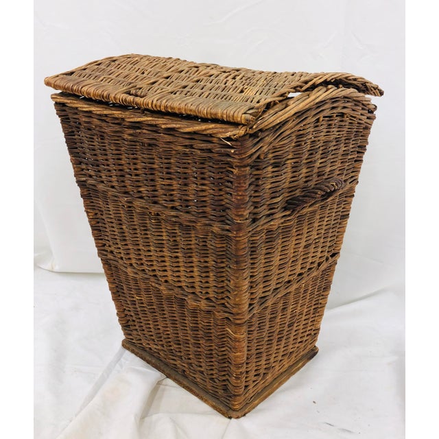 Antique Woven Wicker Hamper Basket Chairish